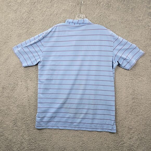 Peter Millar Polo Shirt Men's Blue & red Stripes Summer Comfort Golf Size L - Picture 6 of 11